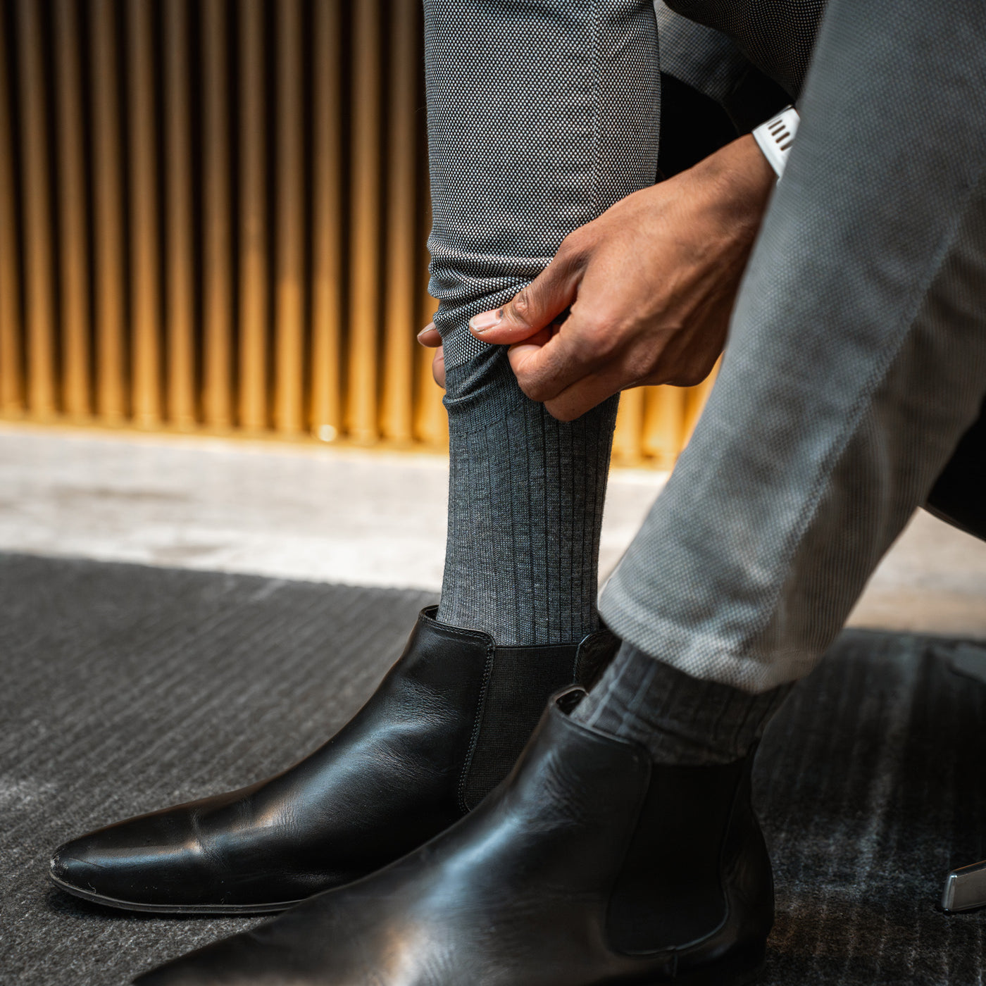 Graue Business-Socken von BLACKSOCKS im Sockenabo