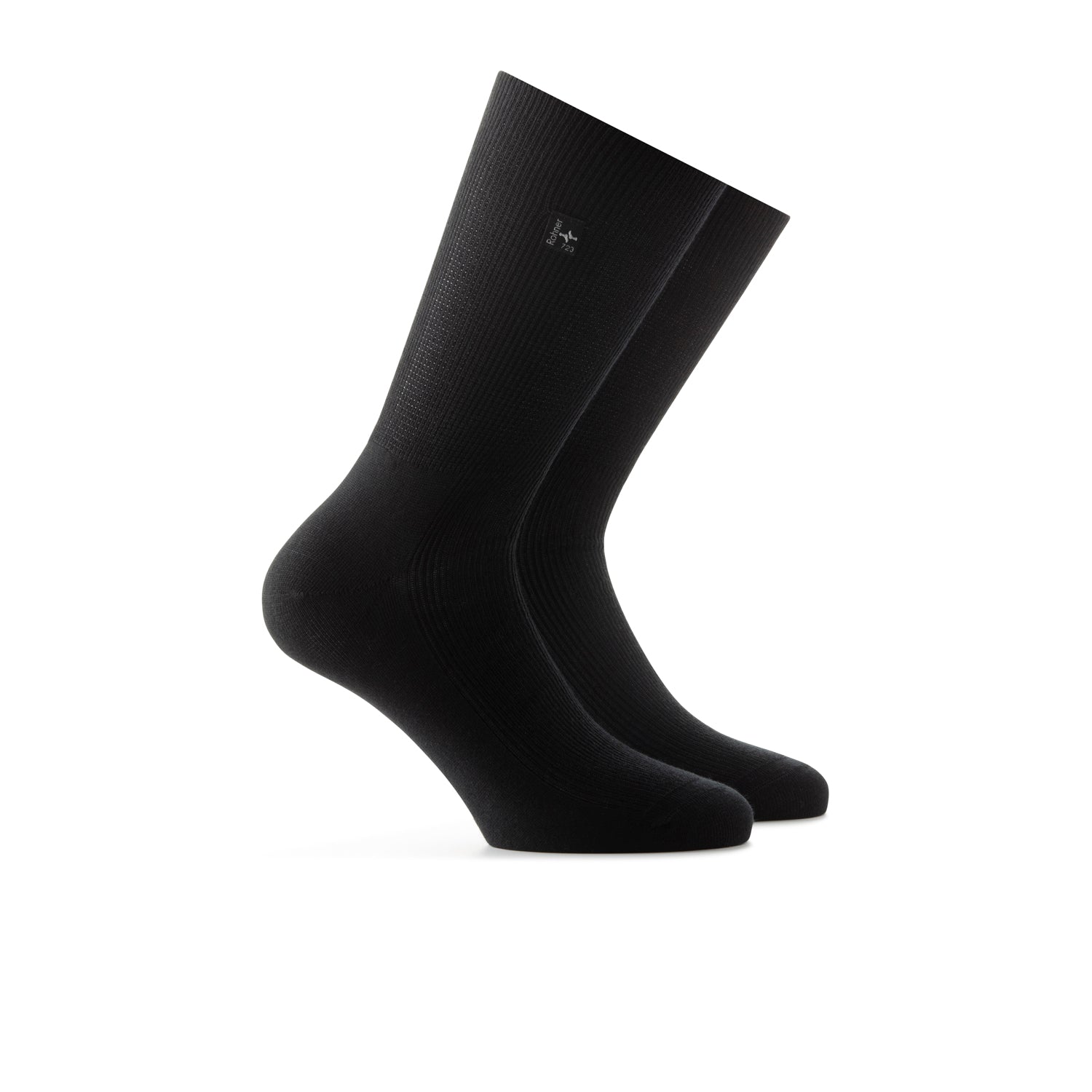 Rohner Diabetic Cotton Wide Socks - Men's & Women's-Black-36-38 Black