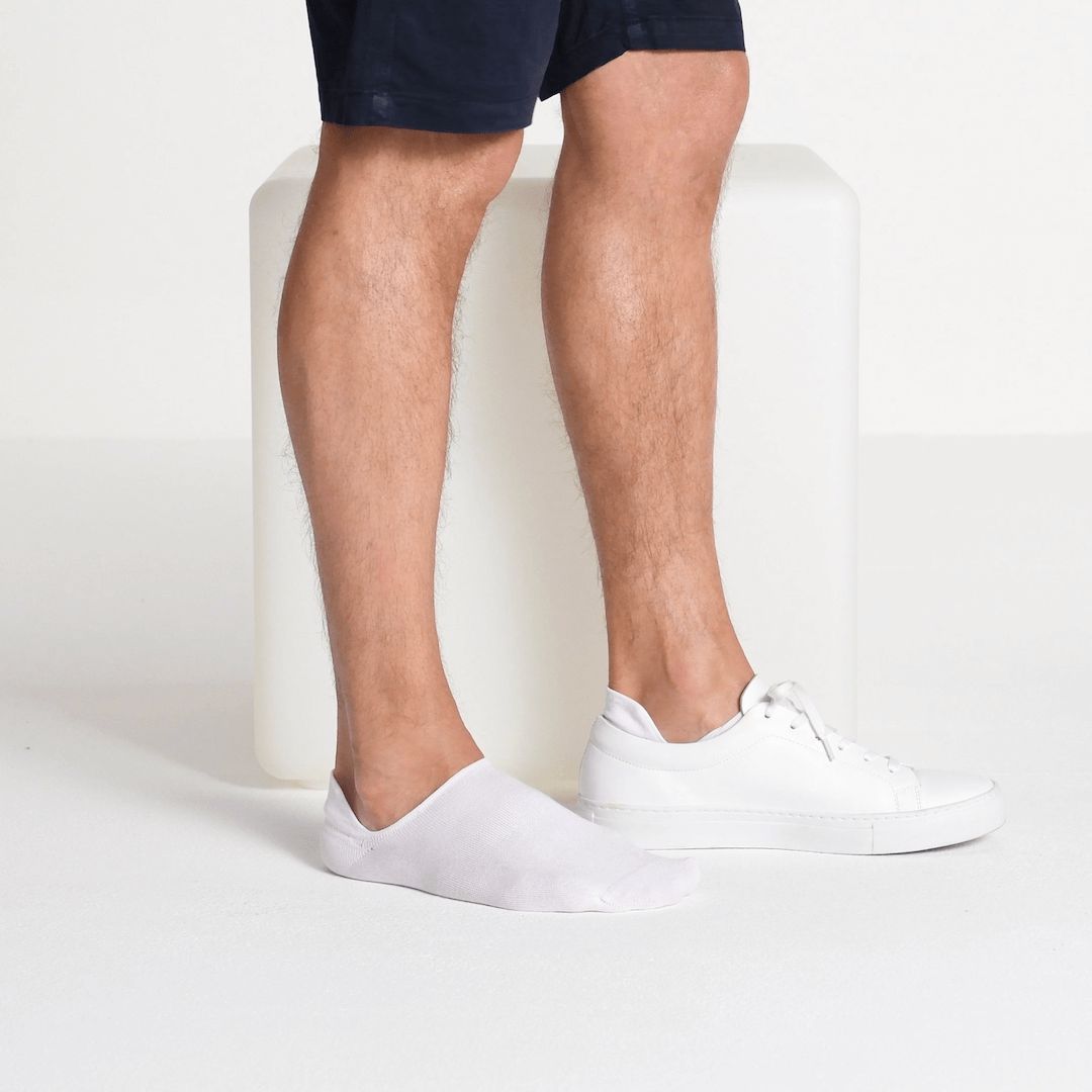 Organic sneaker socks in white BLACKSOCKS