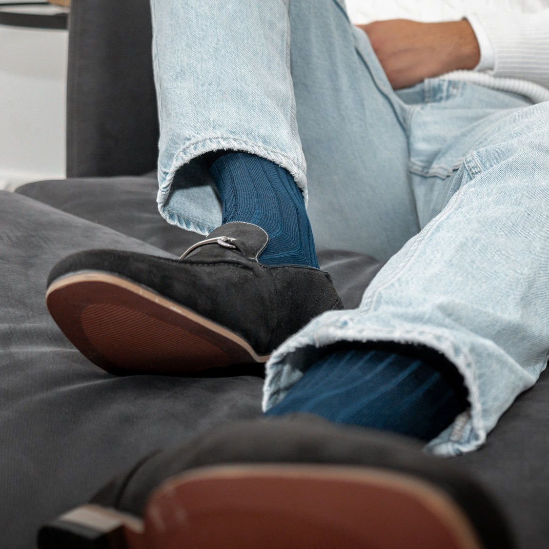 Knee High Socks for men in Navy BLACKSOCKS - Main Image